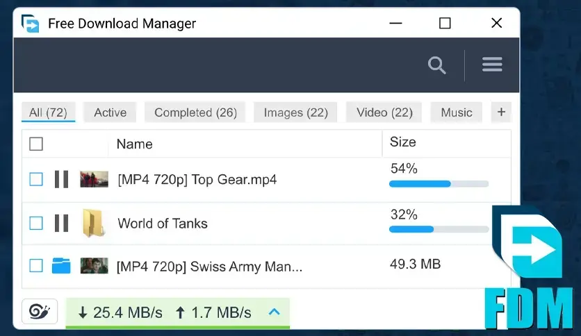 مدیریت دانلود Free Download Manager یک نرمافزار مدیریت دانلود رایگان و قدرتمند، به دنیایی از سرعت و آسایش در دانلود قدم بگذارید!