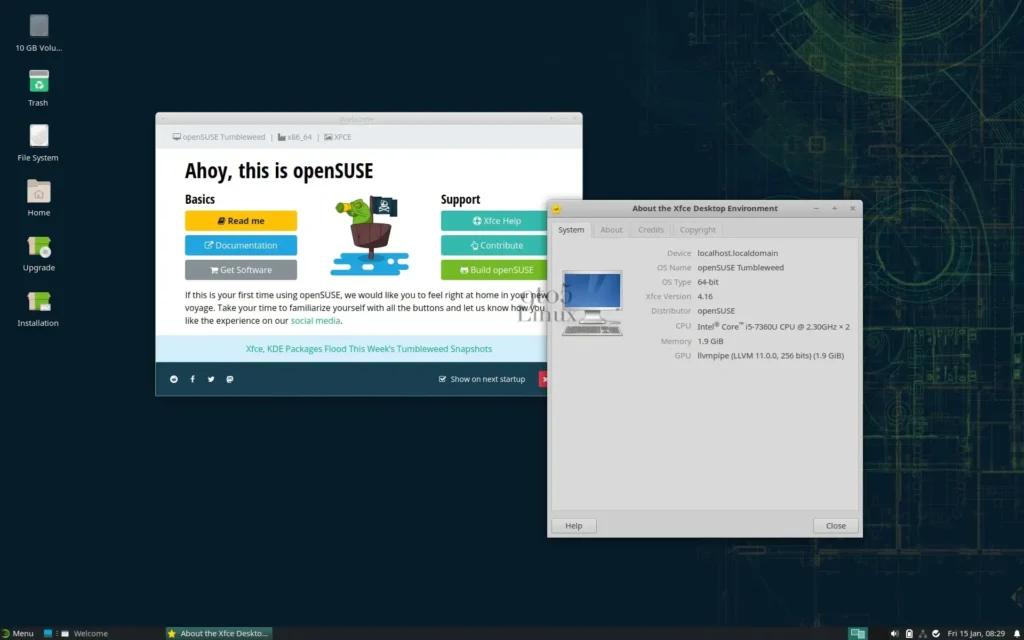 دانلود لینوکس توزیع openSUSE Tumbleweed 84.87 لینوکس قدرتمند و منحصربهفرد است که بر پایه مدل انتشار غلتان (Rolling Release) ساخته شده است.