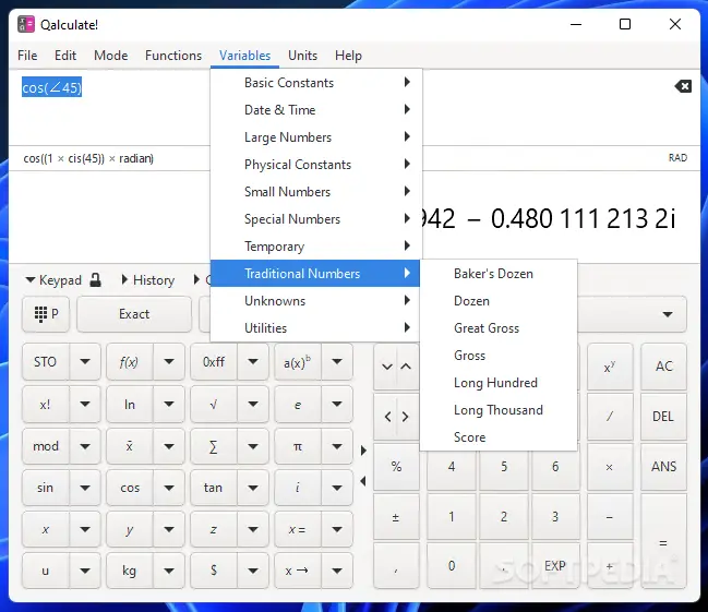 ماشین حساب حرفهای ویندوز Qalculate 5.7.0 هم برای نیازهای روزمره شما (مانند تبدیل ارز و محاسبه درصد) و هم برای محاسبات پیچیده ریاضی و